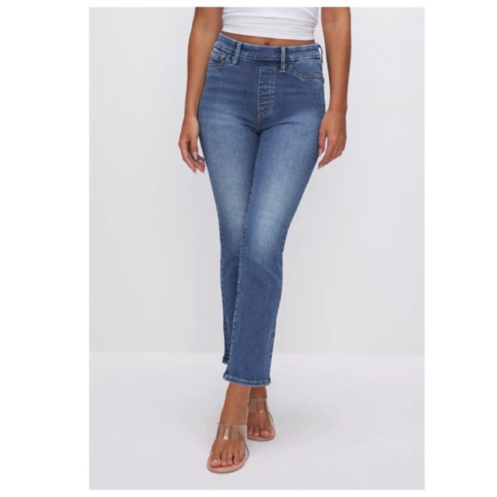 GOOD AMERICAN NWT Good Legs High Rise Straight Pull On Denim Jeans Size S